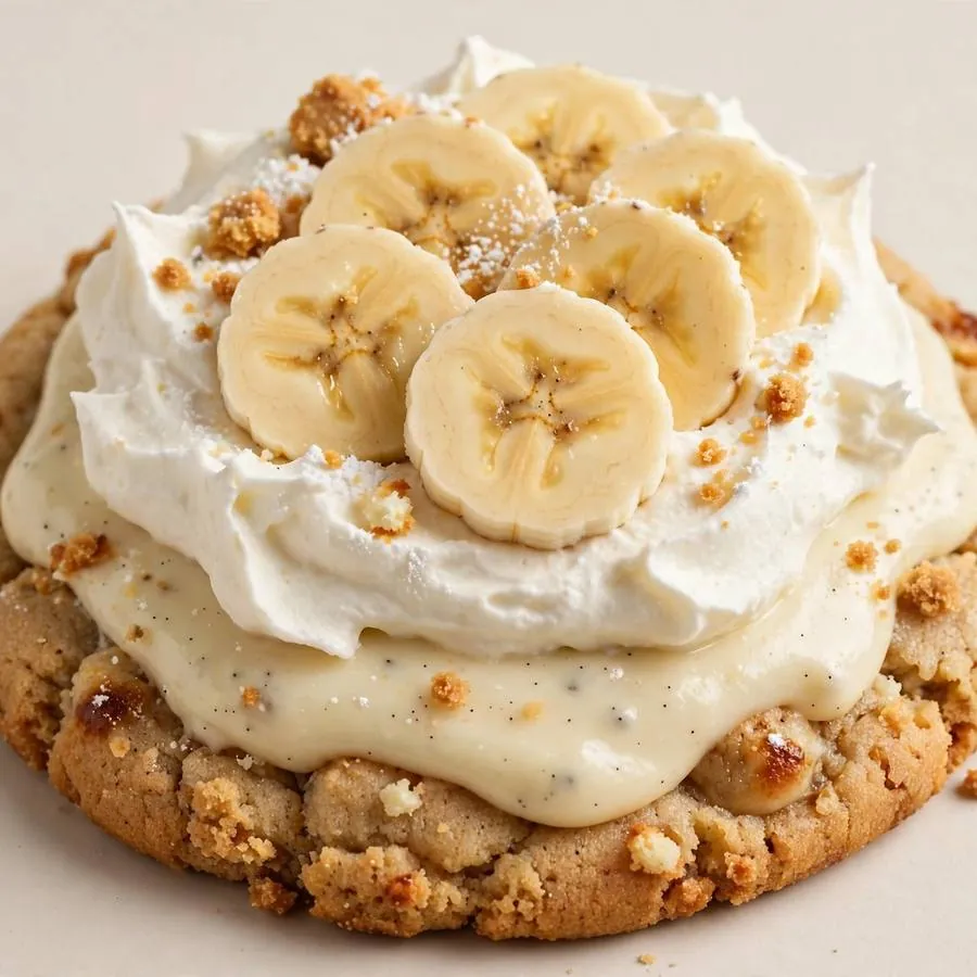Banana Cream Pie Crumbl Cookie