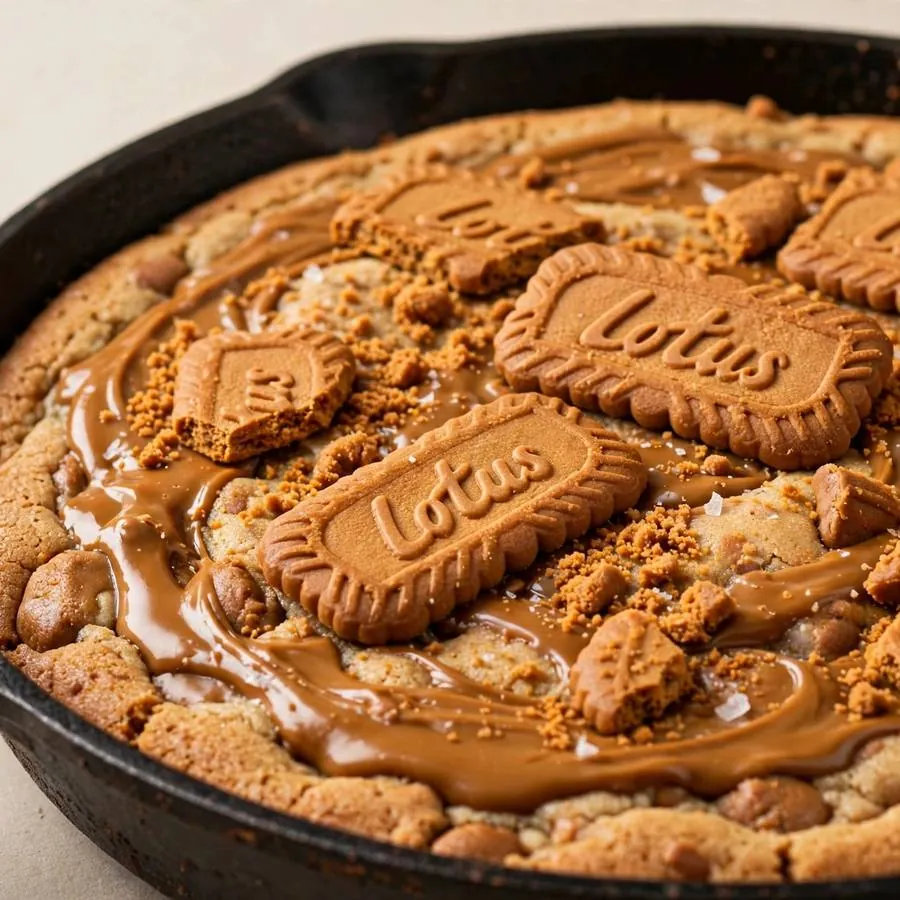 Biscoff Skillet Crumbl Cookie