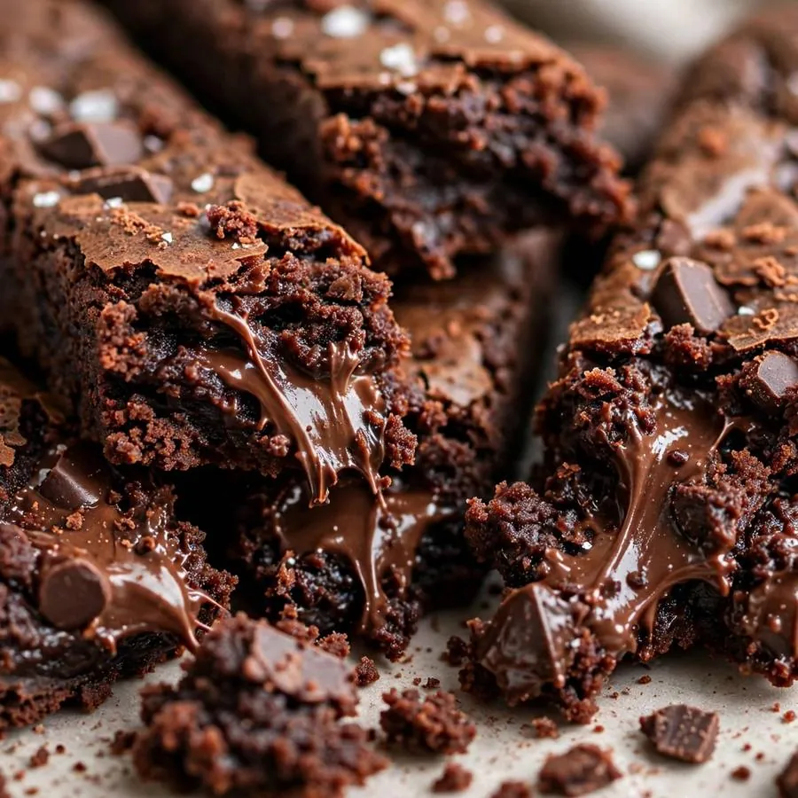 Fudgy brownie texture with dipping sauce on Brownie Crumbl Dippers