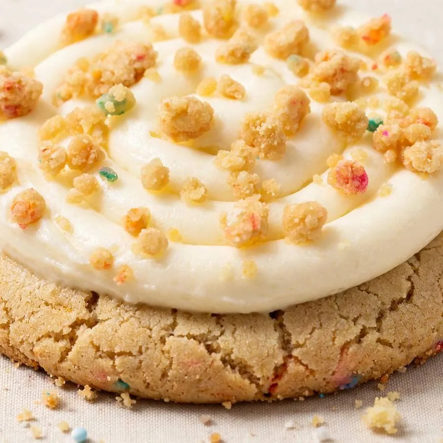 Cake Batter Crumbl Cookie