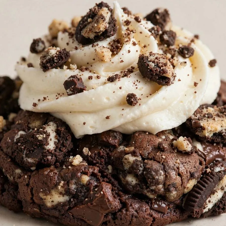 Chocolate Cookies Cream Crumbl Cookie