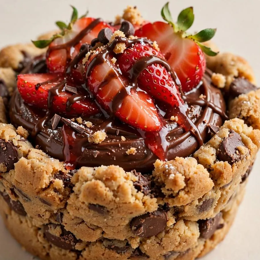 Chocolate Strawberry Cup Crumbl Cookie
