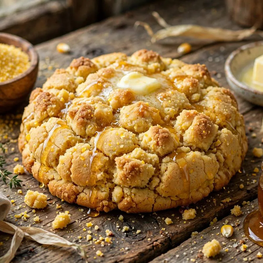 Cornbread Crumbl Cookie with cornmeal, honey and butter