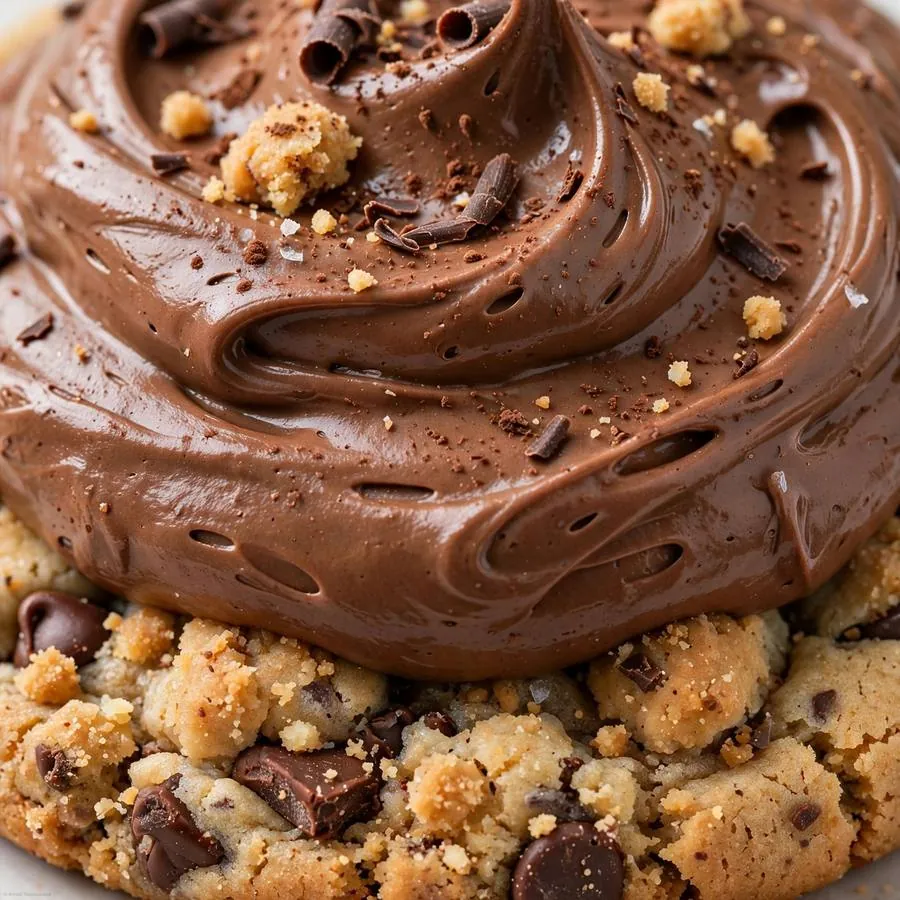 Silky chocolate mousse topping on French Silk Pie Crumbl