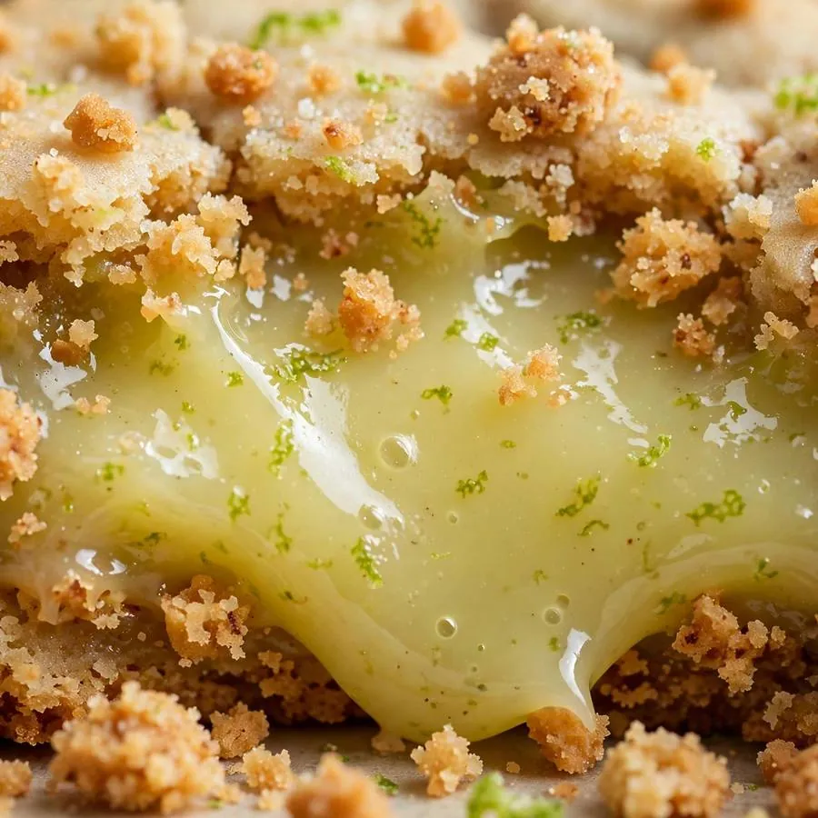Tangy lime filling with graham cracker crumbs Tangy lime filling with graham cracker crumbs