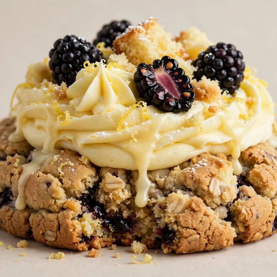 Lemon Blackberry Cake Crumbl Cookie
