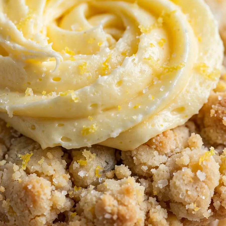 Lemon frosting swirl on Lemon Cupcake Crumbl Cookie