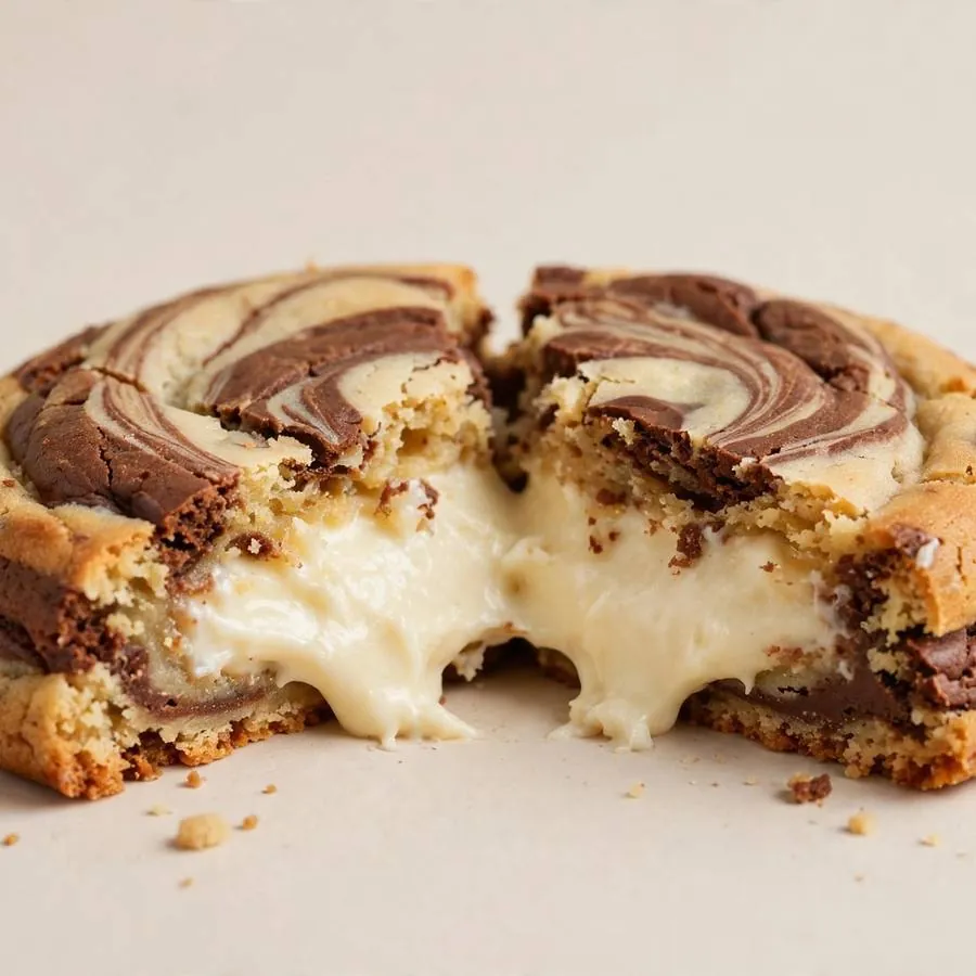Marble Stuffed Cheesecake Crumbl Cookie