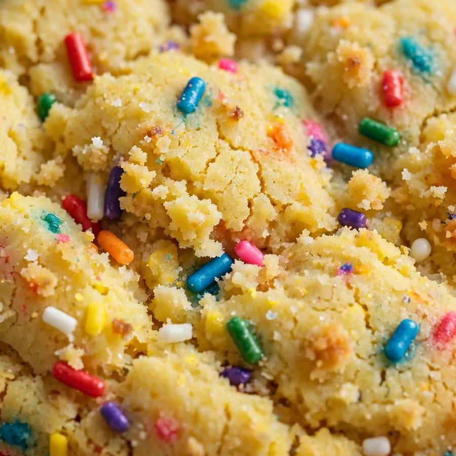 Minion Confetti Crumbl Cookie — yellow cookie with colorful sprinkles