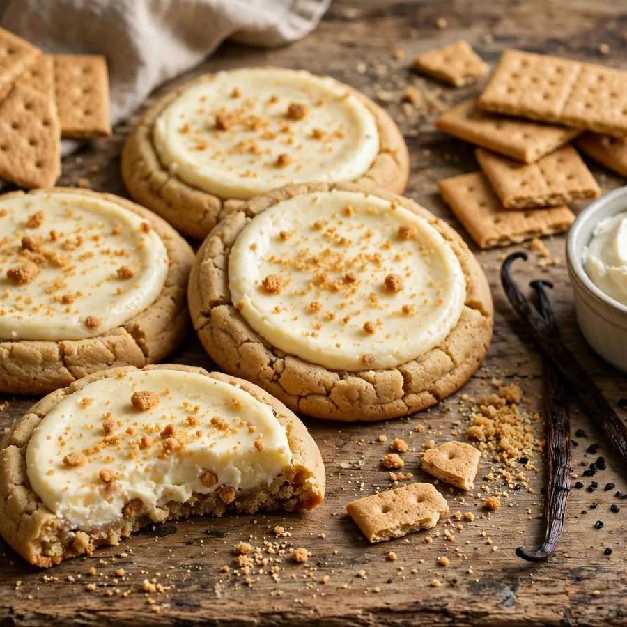 New York Cheesecake Cookie with cream cheese, graham crackers and vanilla