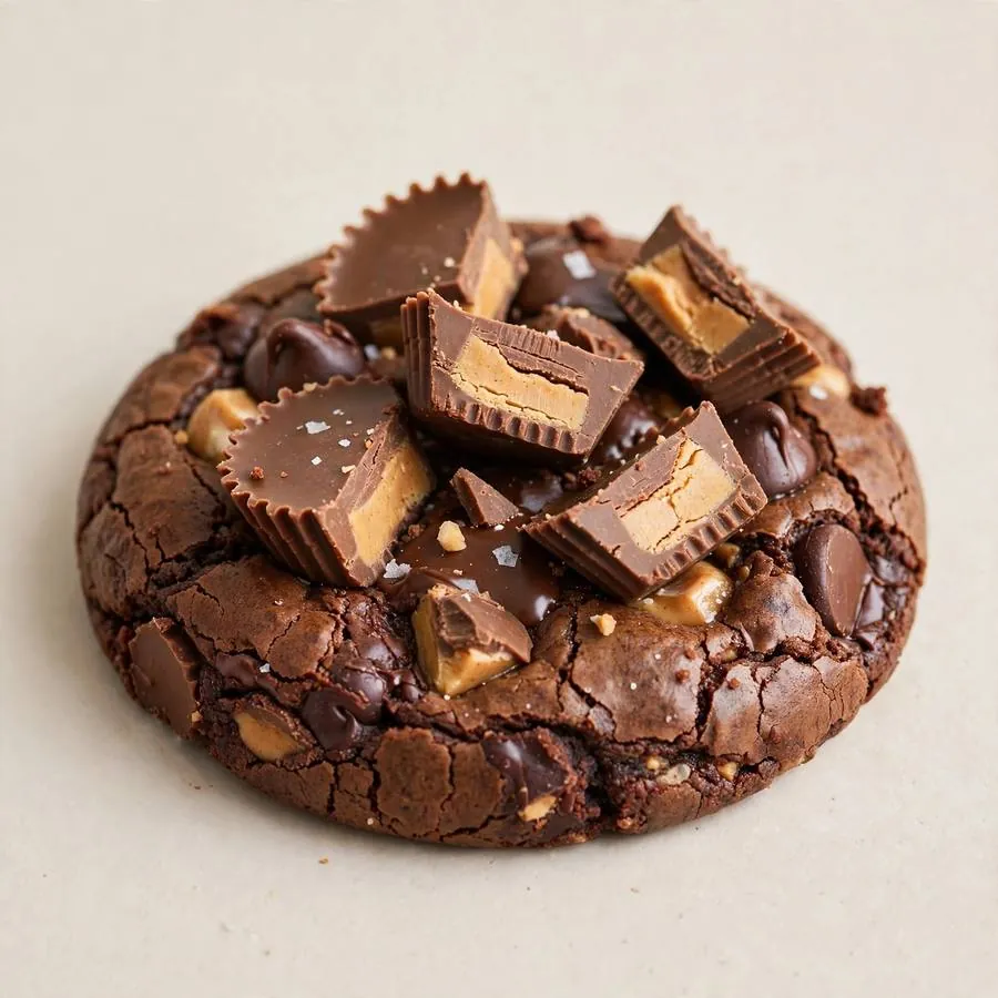 Peanut Butter Cup Brownie Cookie Ft Reeses Crumbl Cookie