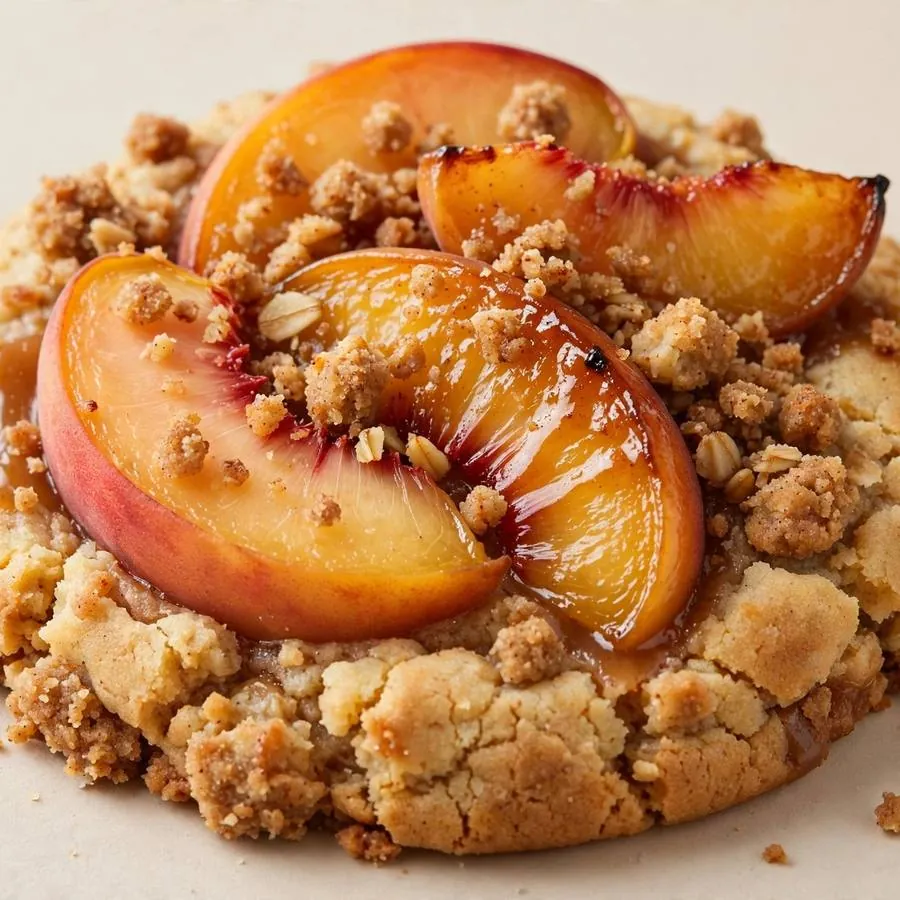 Peach Cobbler Crumbl Cookie