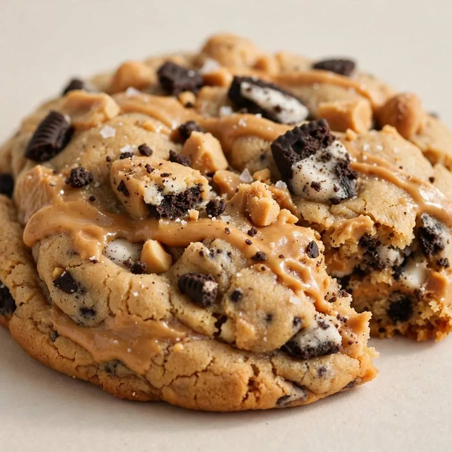Peanut Butter Cookies Cream Crumbl Cookie