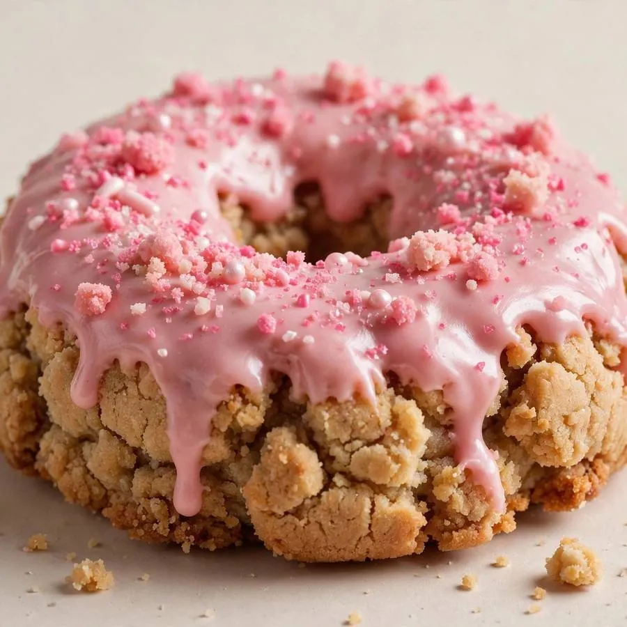 Pink Doughnut Crumbl Cookie