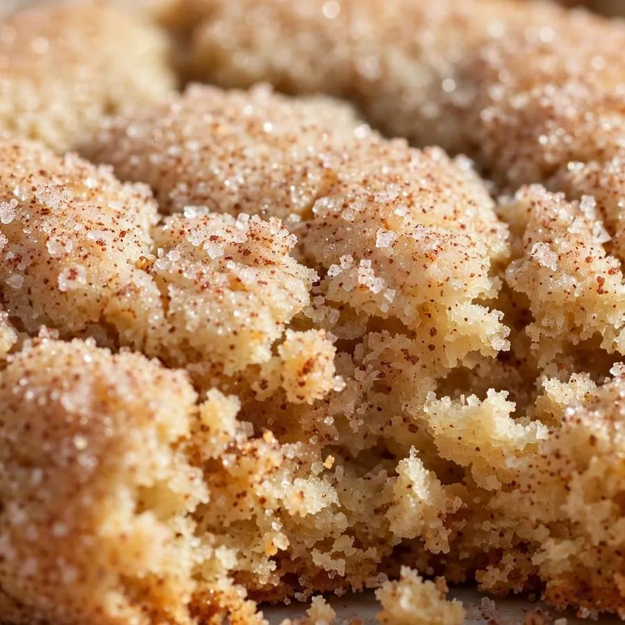 Cinnamon sugar coating on Snickerdoodle Crumbl Cookie