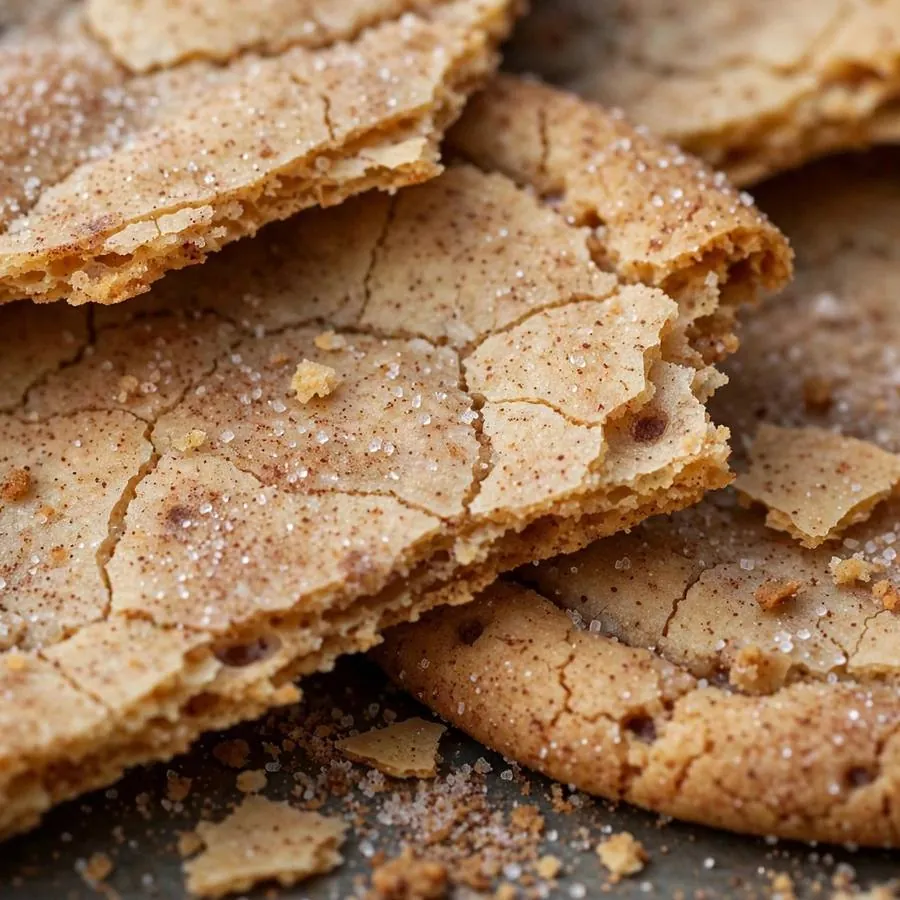 Cinnamon sugar dusting on Snickerdoodle Crumbl Cookie Thins Cinnamon sugar dusting on Snickerdoodle Crumbl Cookie Thins