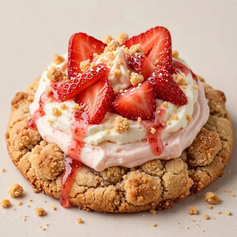 Strawberries n' Cream Crumbl Cookie