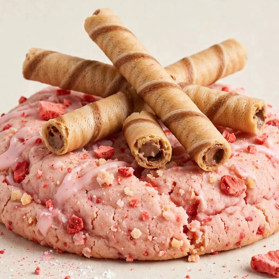 Strawberry Milk Cookie Ft Pirouline Crumbl Cookie
