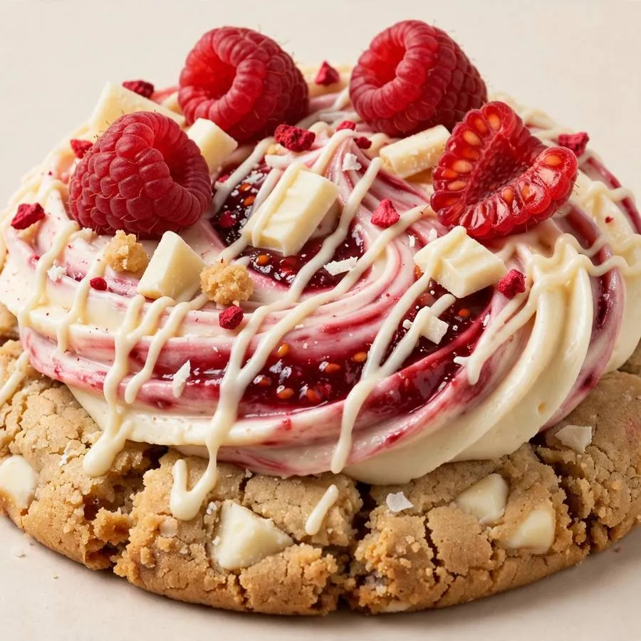 White Chocolate Raspberry Cheesecake Crumbl Cookie