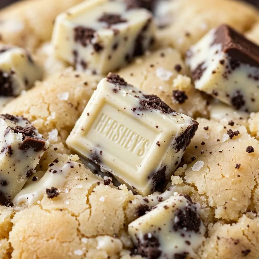 Hershey's Cookies 'n' Creme pieces on White Drop Cookie ft Hershey's Cookies 'n' Creme Hershey's Cookies 'n' Creme pieces on White Drop Cookie ft Hershey's Cookies 'n' Creme